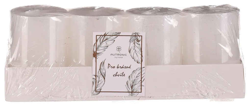 Adventi gyertya készlet fehér, 4 db, paraffin, 8 cm