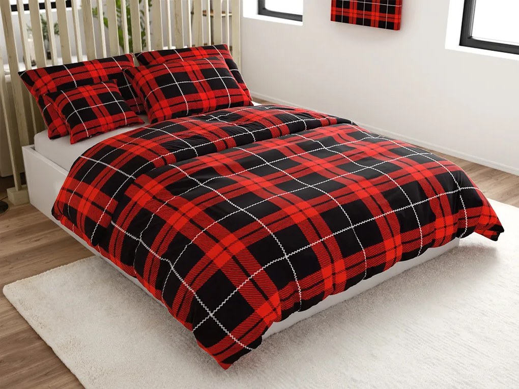 Mikroplüss ágyneműhuzat ALBURY piros Ágyneműhuzat mérete: 70 x 90 cm | 140 x 220 cm