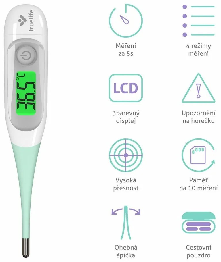 TrueLife Care T3 hőmérő 5 másodperces méréssel