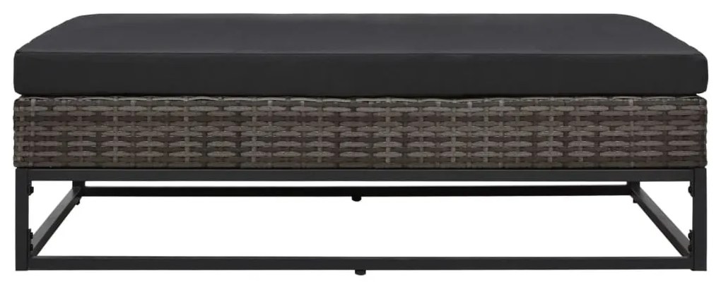 5 részes szürke polyrattan kerti bútorszett párnákkal