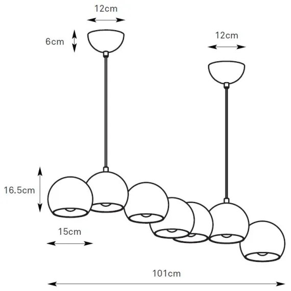 Markslöjd 108859 - Csillár zsinóron CUPOLO 7xE14/40W/230V fehér