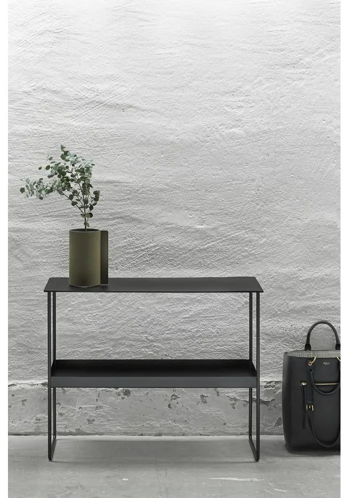 Fekete fém konzolasztal 29x78 cm Bull – LIND DNA