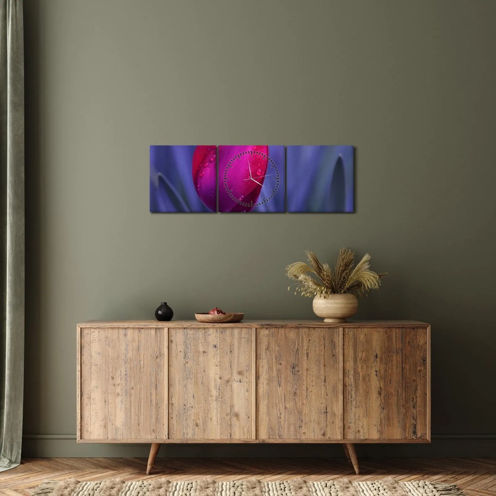 Tulipán bimbó képe (órával) (90x30 cm)