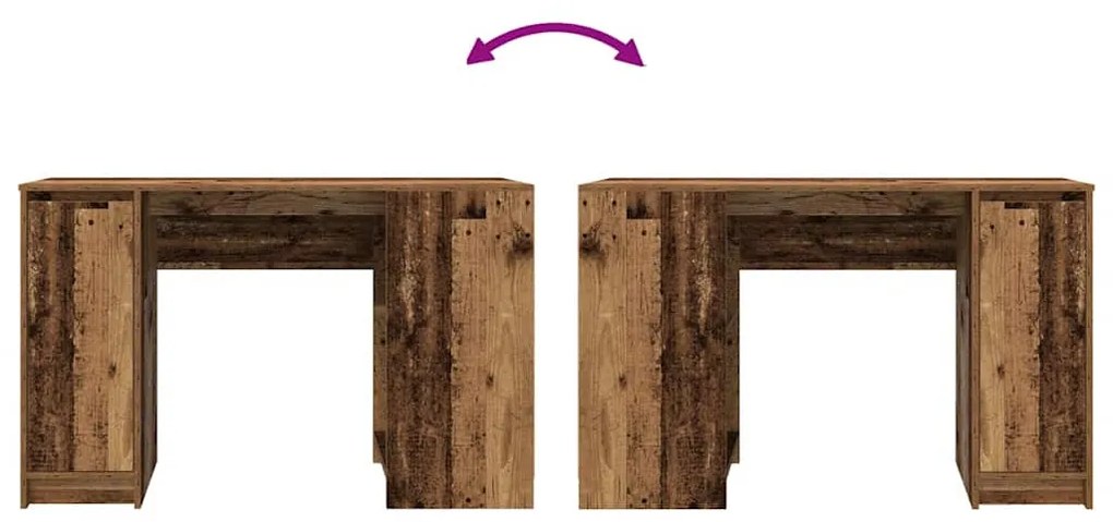 antik fa szerelt fa íróasztal 120x42x76 cm
