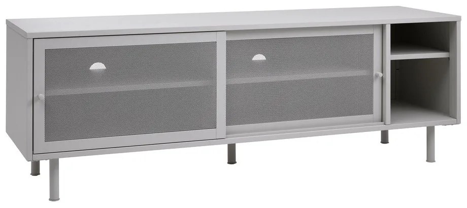 Szürke fém TV-állvány 160x55x45 cm Veep – Unique Furniture