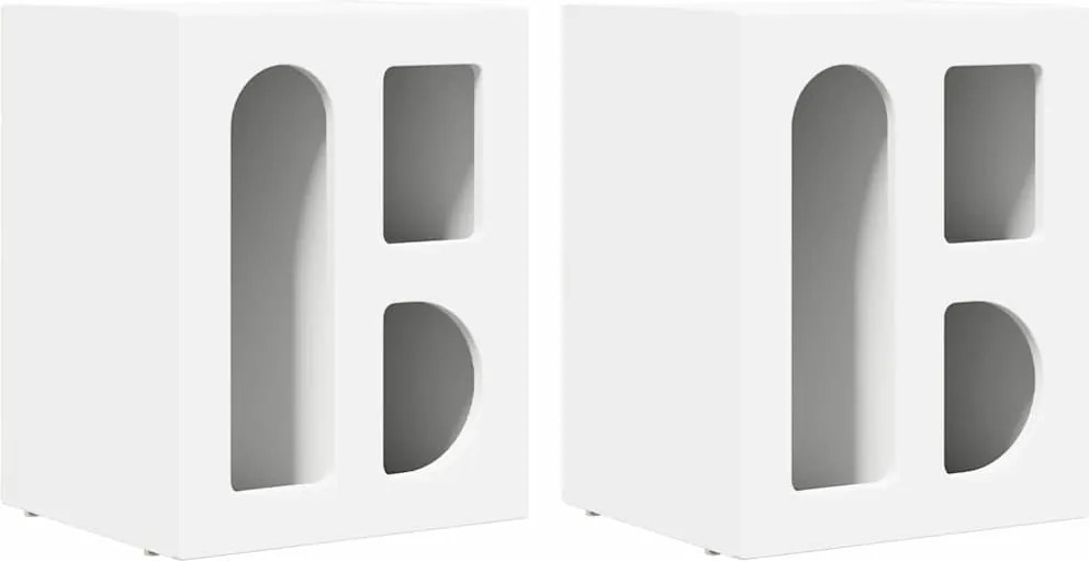 vidaXL Éjjeli asztal 2 pcs Fehér 40 x 35 x 50 cm Faanyag