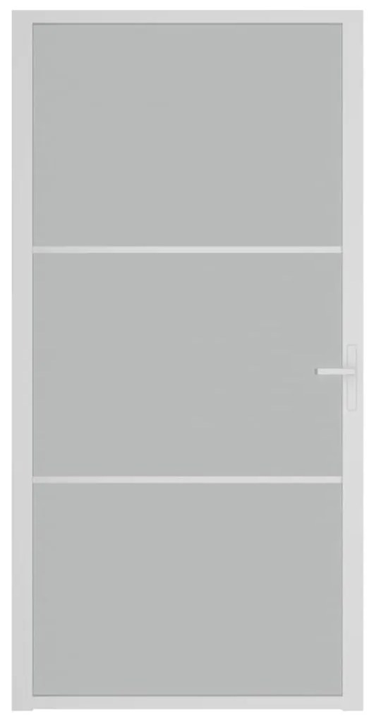 Fehér matt üveg és alumínium beltéri ajtó 102,5 x 201,5 cm