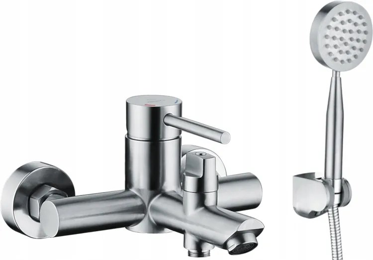 Falra szerelhető kád-zuhany csaptelep zuhanyszettel méretDURO Acero