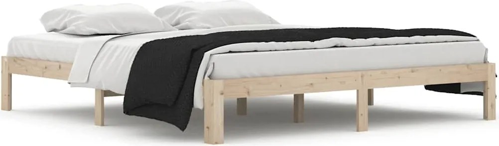 vidaXL Super King tömör fa ágykeret 180 x 200 cm