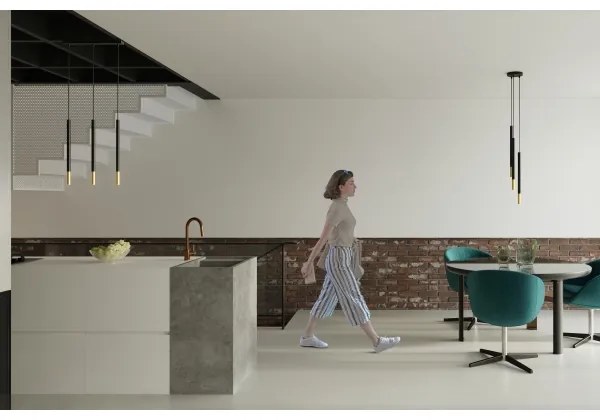 Csillár zsinóron MOSAIC 3xG9/12W/230V fekete/arany