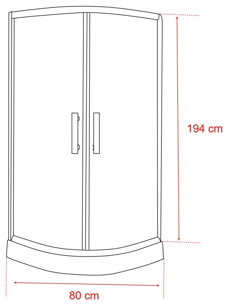 Spirit Bamboo 80x80 cm íves zuhanykabin zuhanytálca nélkül