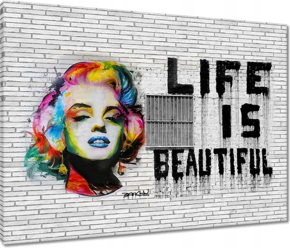 Vászonkép 80x60 Banksy Life is beautiful