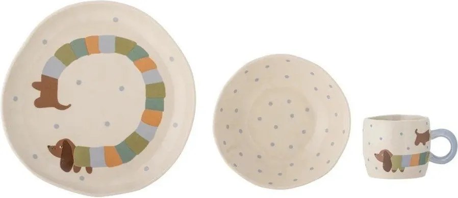 Kőedény gyerek étkészlet 3 db-os Charlie – Bloomingville Mini