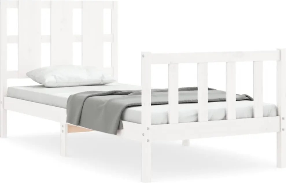 vidaXL fehér tömör fenyőfa ágy matrac nélkül 100 x 200 cm