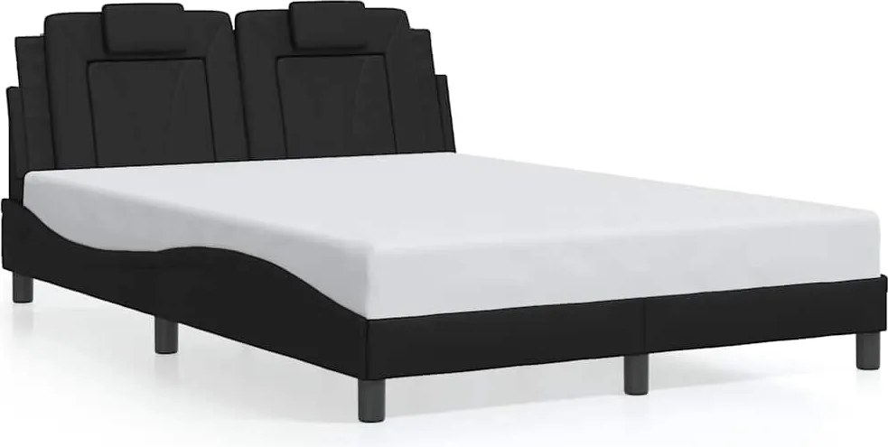 vidaXL fekete műbőr ágykeret Viana matrac nélkül 120 x 200 cm