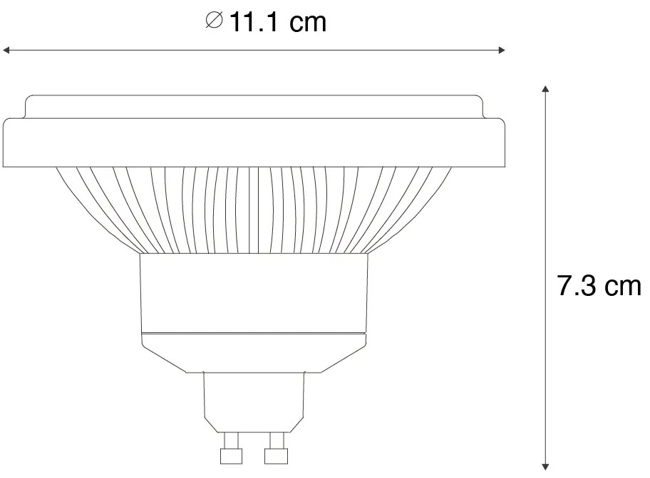 GU10 szabályozható LED izzó 111 mm 10,5W 770 lm 2700K