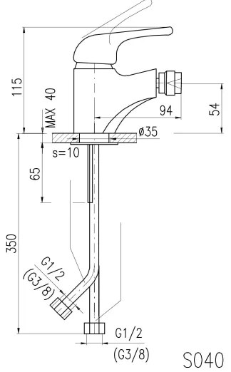 RAV Slezák SA044.0 - SAZAVA bidé csaptelep 11,5 cm fényes króm
