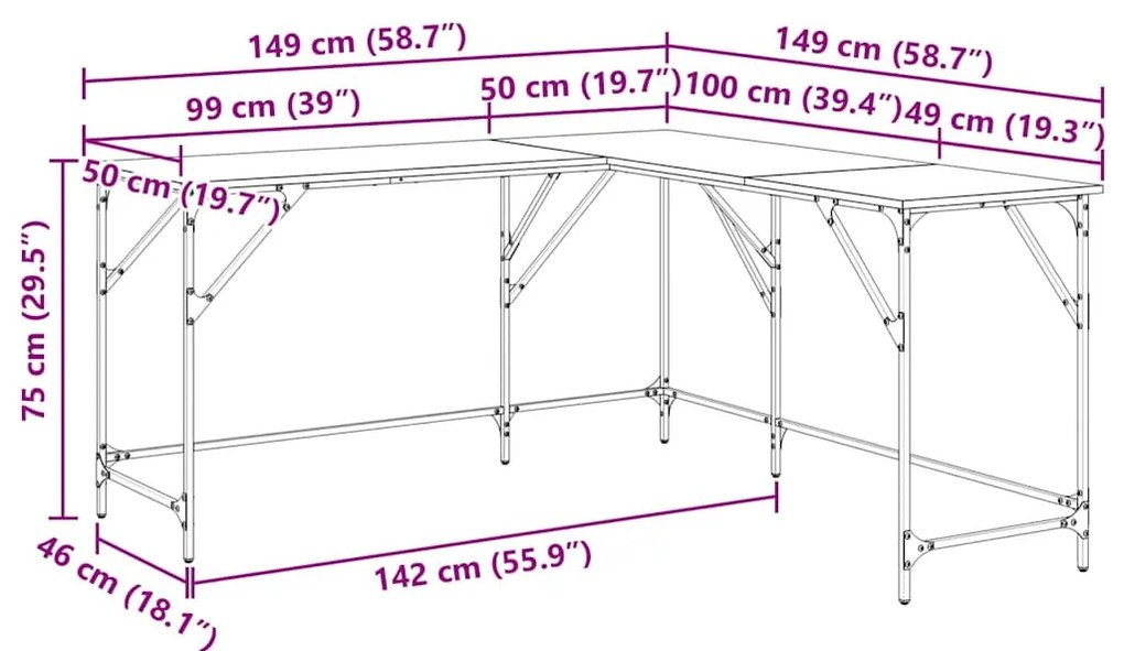 Asztal Artisan tölgy 149 x 149 x 75 cm Faanyag