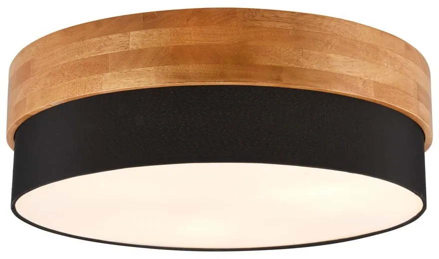 Fekete-natúr színű mennyezeti lámpa textil búrával Seasons – Trio