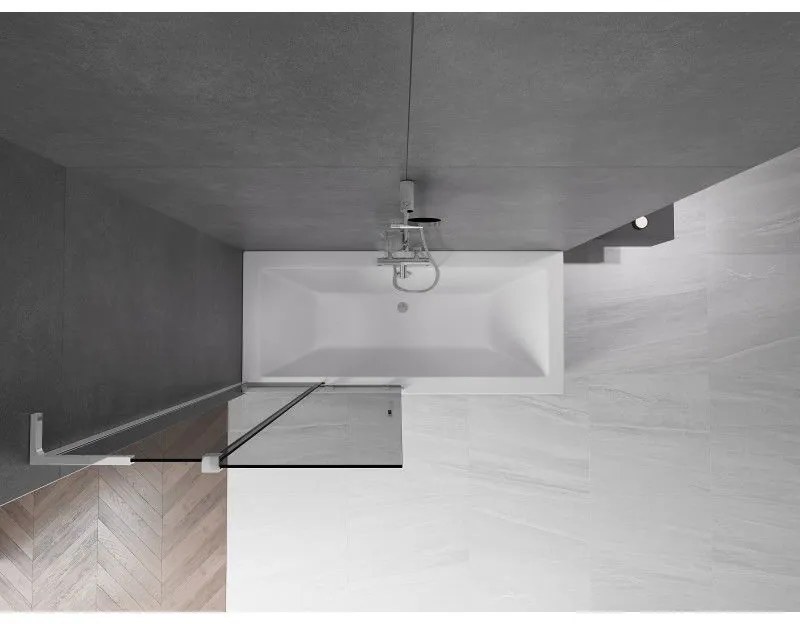 Mexen Velar L, 2 szárnyas eltolható kádparaván 95 x 150 cm, 8mm szürke üveg, króm profil, 896-095-003-41-01