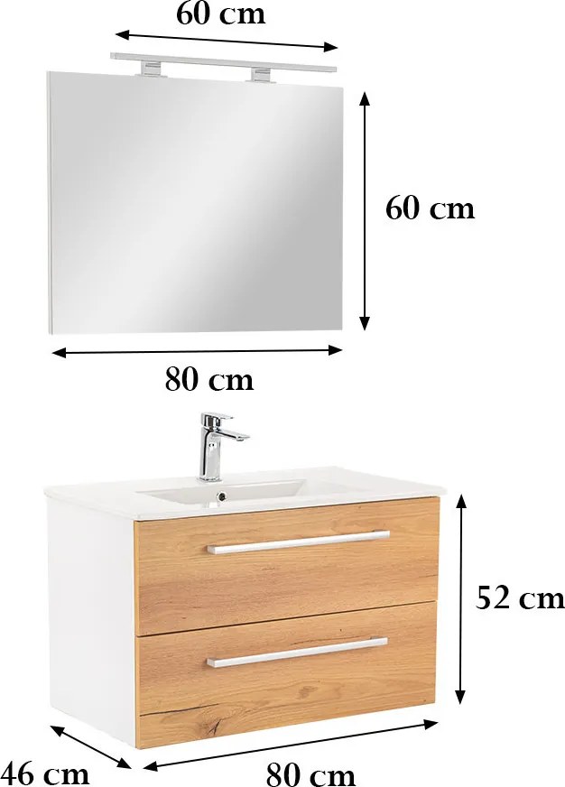 Vario Clam 80 Fürdőszoba komplett szekrény