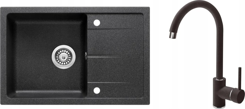 Egymedencés mosogató Deante Leda gránit szürke