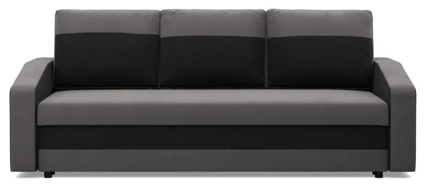 Hewlet kanapéágy, szövet anyag, hab töltet, szürke - fekete