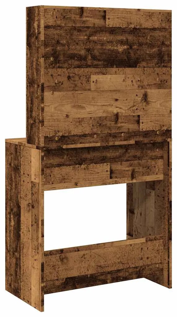 antik fa fésülködőasztal LED-del 74,5 x 40 x 141 cm