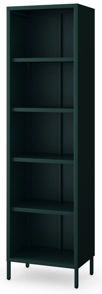 Könyvespolc MARIO, 500 x 1800 x 350 mm, Modern: palack zöld szín