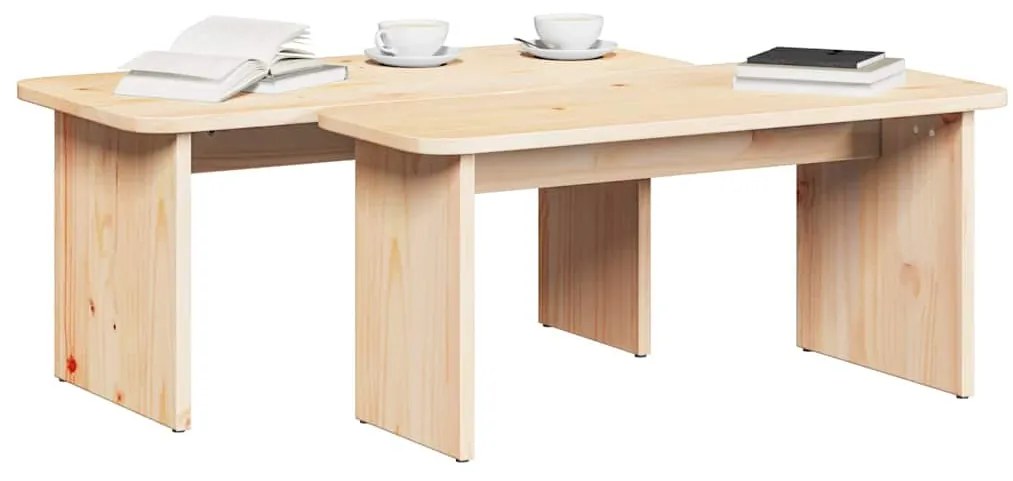 Dohányzóasztal 2 pcs Természetes 100 x 69 x 35.5 cm