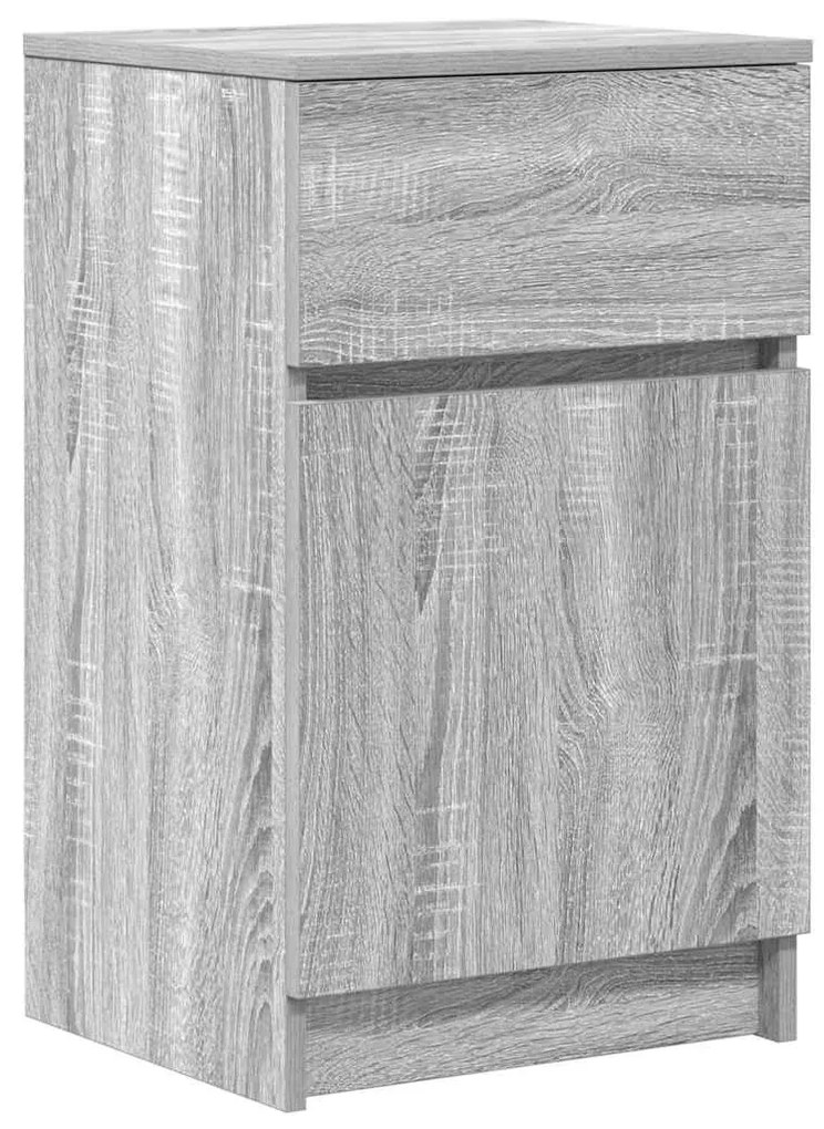 2 db szürke sonoma színű fa éjjeliszekrény 39x35x65 cm