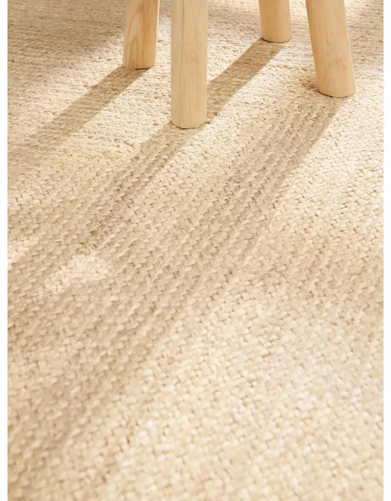 Világos natúr színű kétoldalas kézi szövésű juta szőnyeg 60x90 cm Sharmila Natural White – Hanse Home