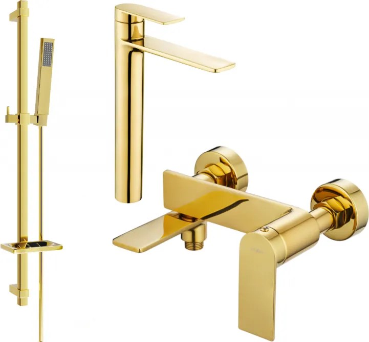 Mexen Zero DQ02 fürdőkád szett, arany - 7113DQ02-50