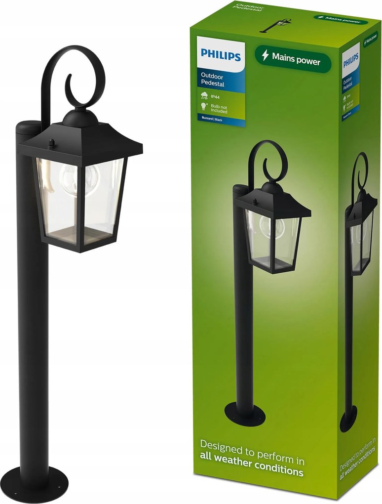 LED-es kerti lámpa Kültéri Philips Buzzard E27 IP44 Álló Oszlop 75cm