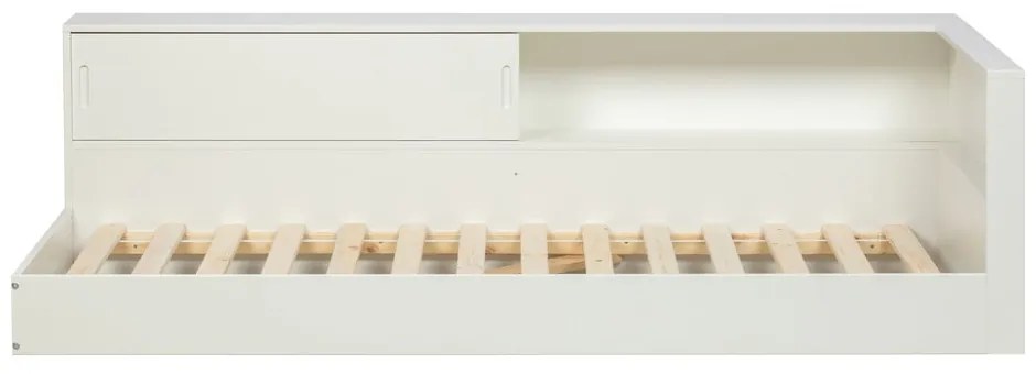 Connect fehér borovi fenyő egyszemélyes ágy, 90 x 200 cm - WOOOD