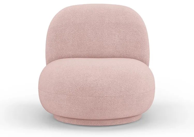 Világos rózsaszín buklé fotel Chuck – Micadoni Home