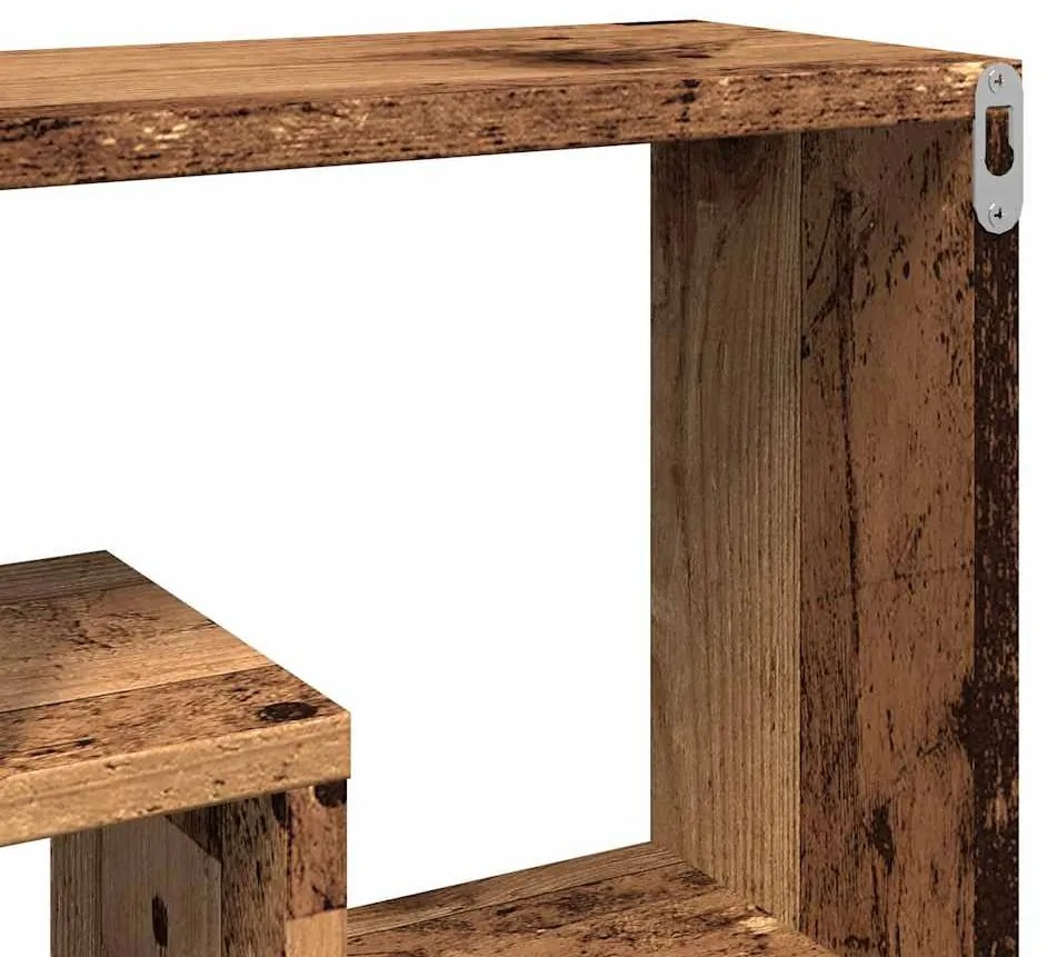 antik fa szerelt fa fali polc 85 x 16 x 52,5 cm