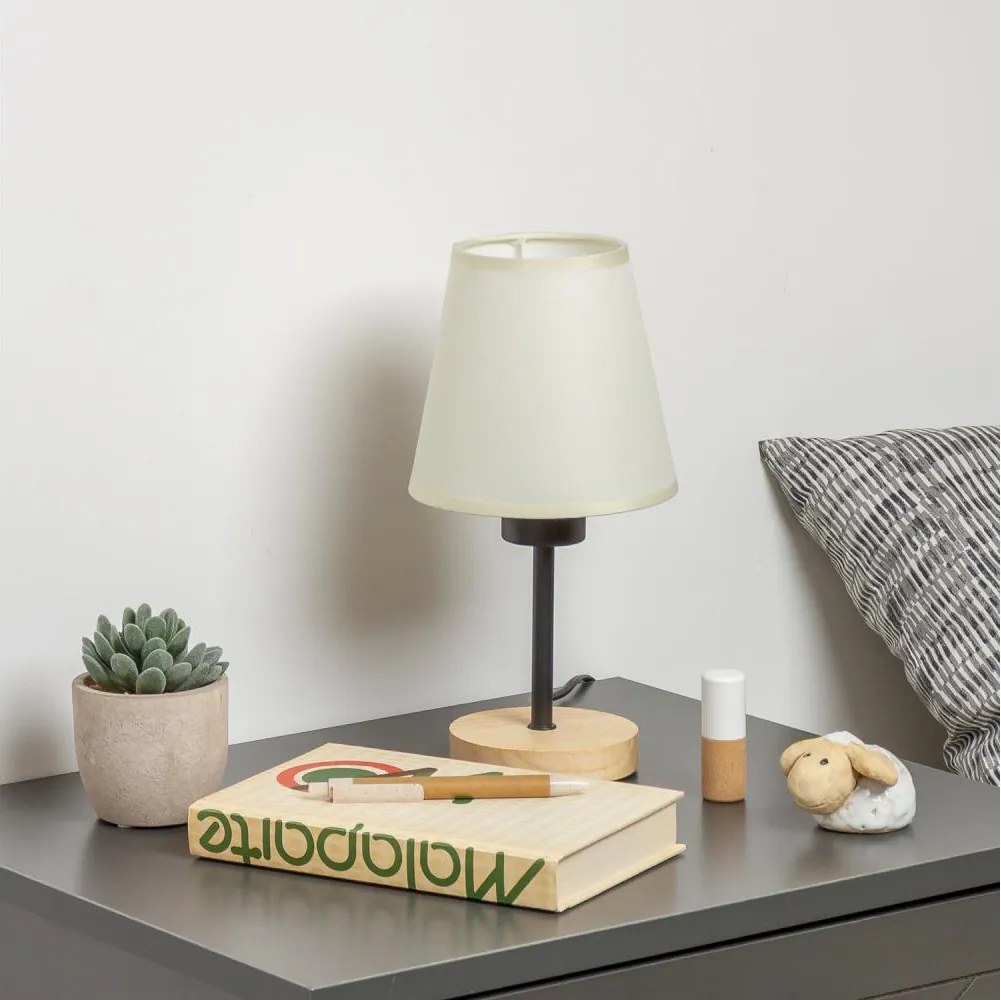 Brilagi - Asztali lámpa NUBILA WOOD 1xE27/25W/230V tölgy/krémes