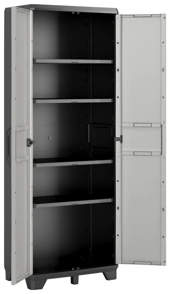 Keter Gear fekete és szürke tárolószekrény polcokkal 182 cm