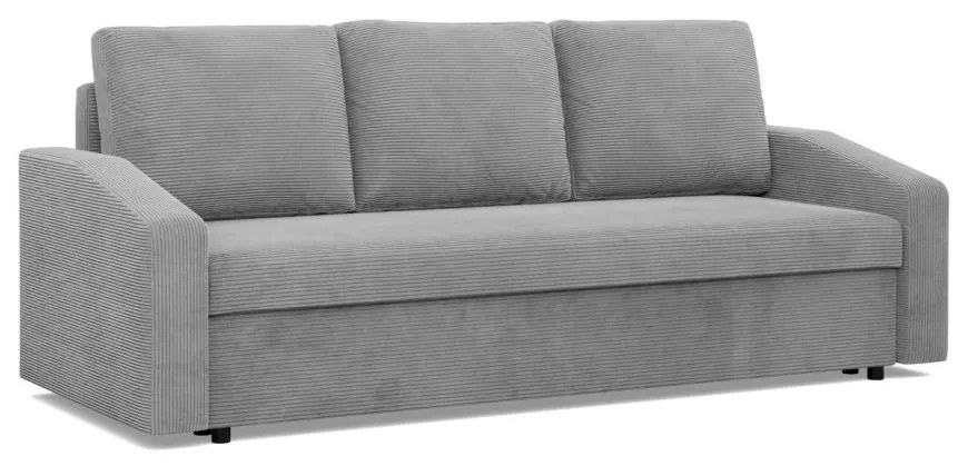 Zeus kanapéágy, kordbársony, hab töltet, döntött kartámasz, szürke