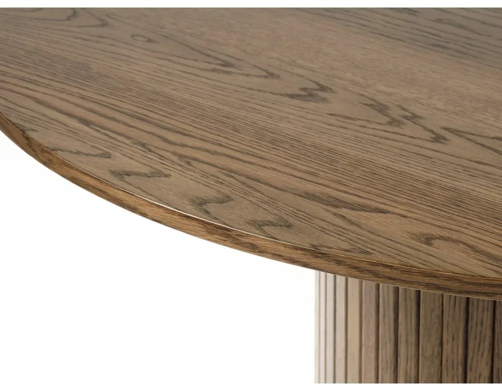 Kerek étkezőasztal tölgyfa dekorral ø 120 cm Nola – Unique Furniture