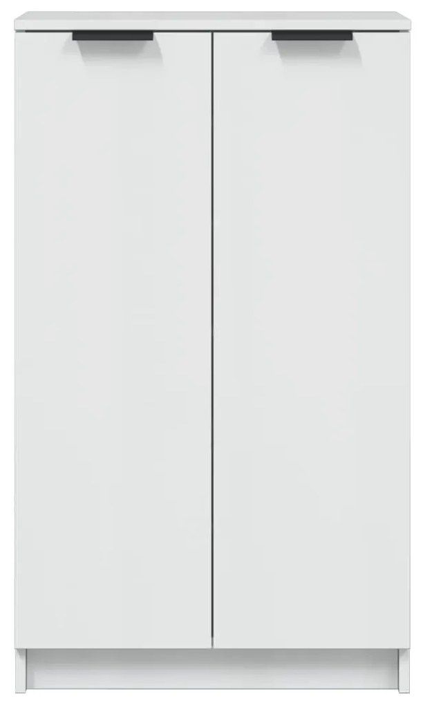 magasfényű fehér szerelt fa cipősszekrény 59 x 35 x 100,5 cm