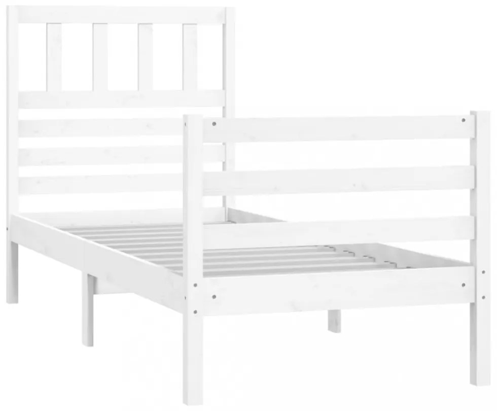 fehér tömör fa ágykeret 75 x 190 cm (Small Single)