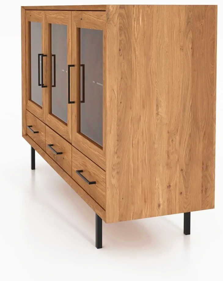 Natúr színű tölgyfa tálalószekrény 144x95 cm Abies – The Beds