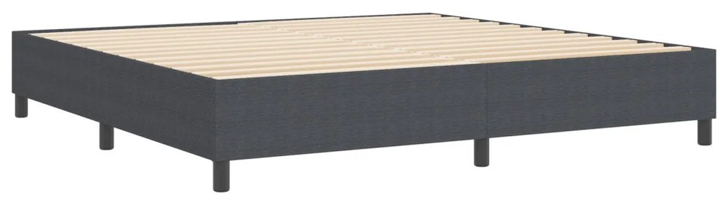 Boxspring Ágy Sötétszürke 200x200 cm Kordbársony