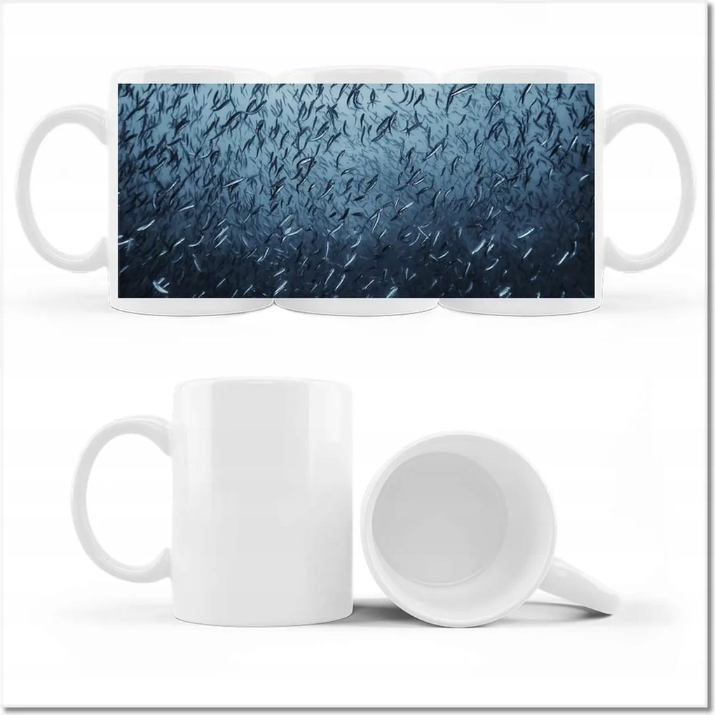 Nyomott mintás bögre Túrázás halrajok víz