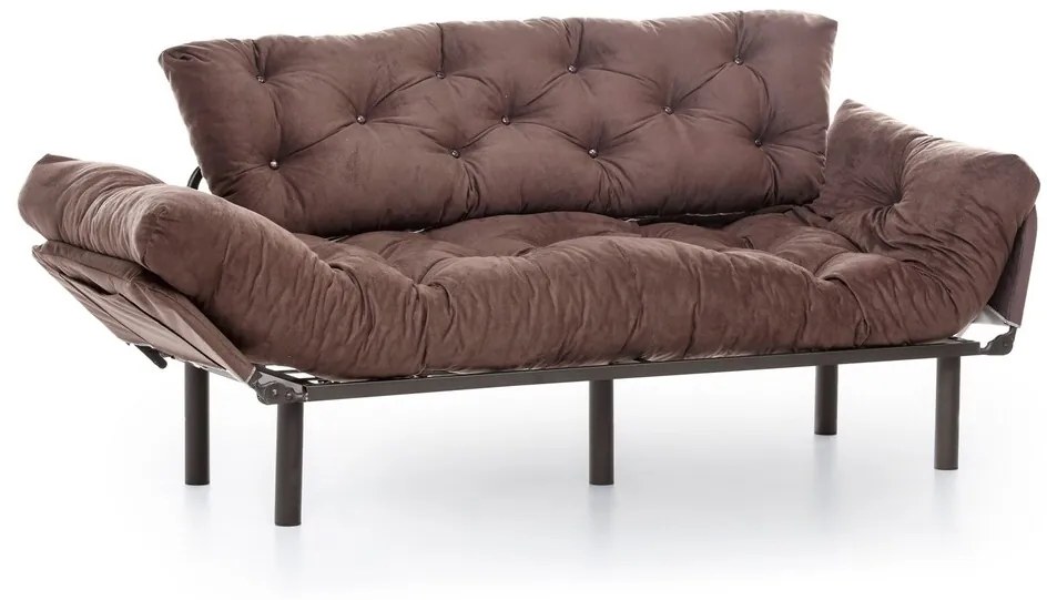 Nitta Triple Kihúzhatós Kanapé, Futon, 3 személyes, 225x70 cm, fém, barna