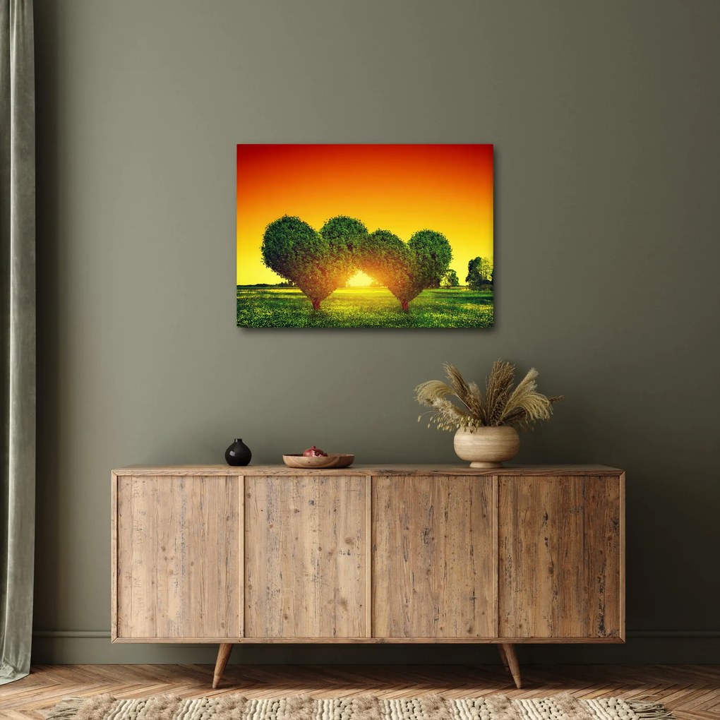 Kép - szív a fák tetején (70x50 cm)