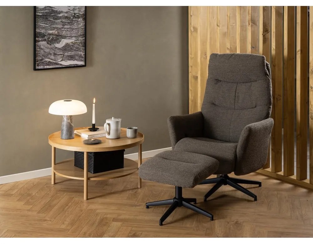 Szürkésbarna buklé relaxációs fotel London – Actona