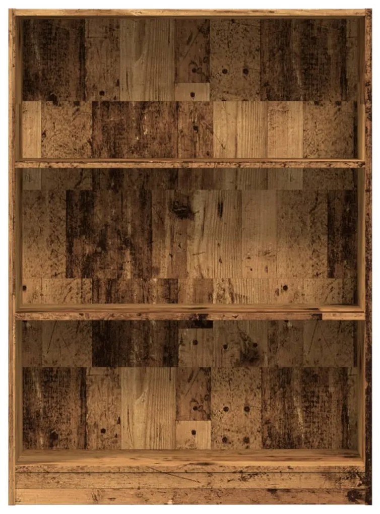 antik fa színű szerelt fa könyvespolc 80 x 24 x 109 cm